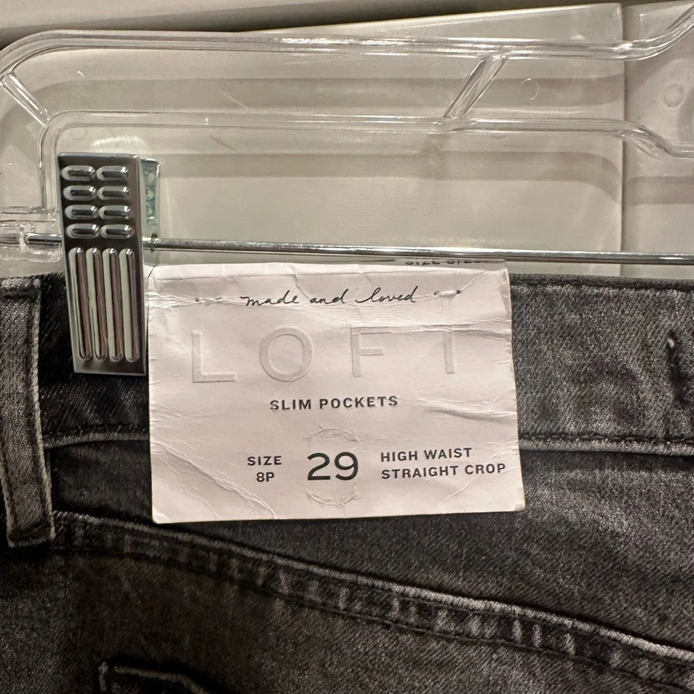 Loft Straight Leg Cropped Jeans-Faded Wash-Sz 8P (29) NWT Denim Casual Normcore
